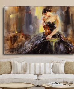 Abstract Girl Oil Painting on Canvas Scandinavian Posters and Prints Wall Art Picture for Living Room Cuadros