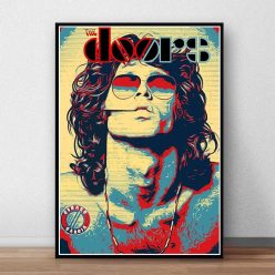 The Doors Jim Morrison Poster Rock Band Music Guitar Canvas Wall Art For Living Room Home Decoration