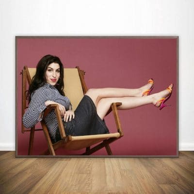 Poster of Amy Winehouse Famous British Singer and Songwriter Printed on Canvas