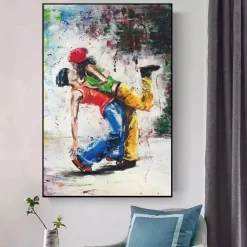 Hip Hop Lovers Abstract Canvas Painting Printed on Canvas