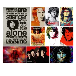 Jim Morrison & The Doors Rock Band Wall Art Poster Printed on Canvas