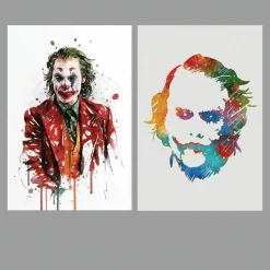 Joker Painting Graffiti Art Abstract Comic Poster Printed on Canvas