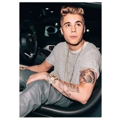 Justin Bieber Singer Canvas Wall Art Music Poster Printed on Canvas - Image 5