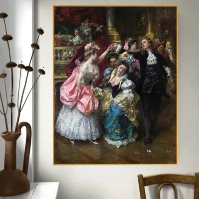 La Farandole by Eduardo León Garrido Oil Painting Printed on Canvas