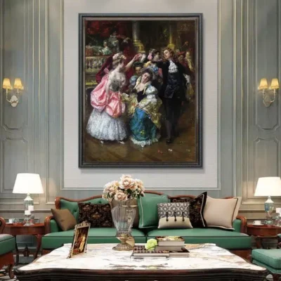 La Farandole by Eduardo León Garrido Oil Painting Printed on Canvas