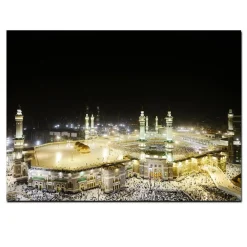 Masjid al-Haram in Mecca the World’s Largest Mosque Printed on Canvas