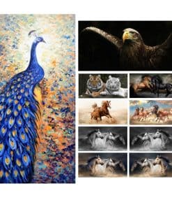 Pictures & Paintings of Horses Eagle Tigers Elephants Printed on Canvas