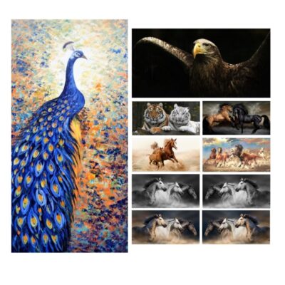Pictures & Paintings of Horses Eagle Tigers Elephants Printed on Canvas