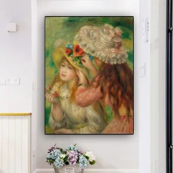 Pierre-Auguste Renoir Painting Summer Hats Printed on Canvas