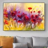 Poppy Flowers Abstract Watercolor Painting Printed on Canvas