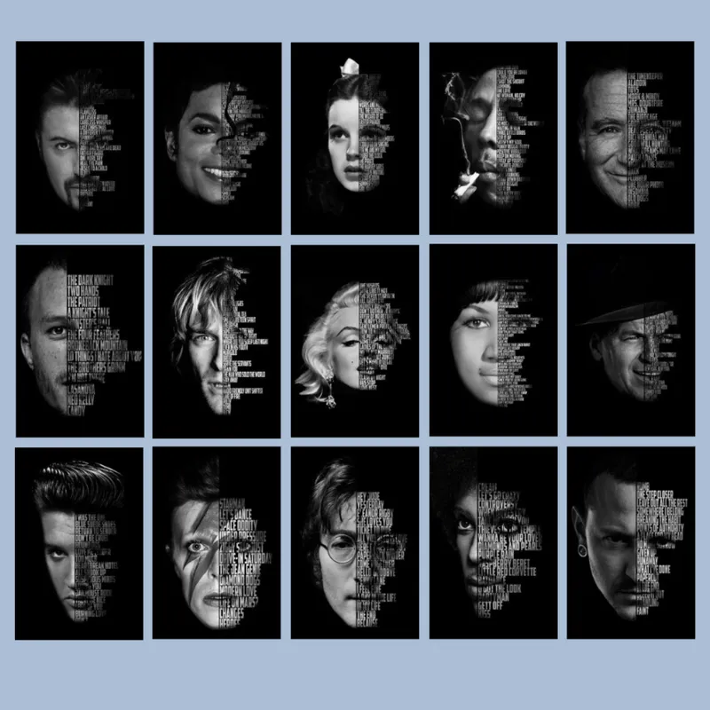Portrait of Famous Musicians Printed on Canvas