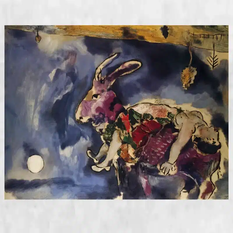 The Dream (The Rabbit) by Marc Chagall Printed on Canvas