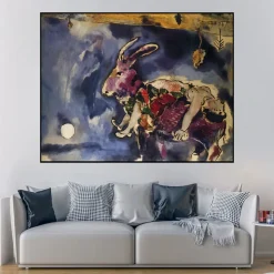 The Dream (The Rabbit) by Marc Chagall Printed on Canvas