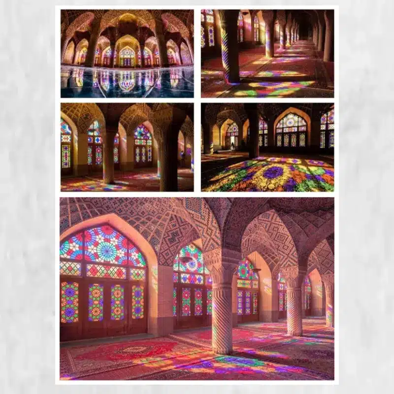 The Nasir al-Mulk Mosque Known as The Pink Mosque Printed on Canvas