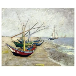 Fishing Boats on the Beach by Vincent Van Gogh 1888