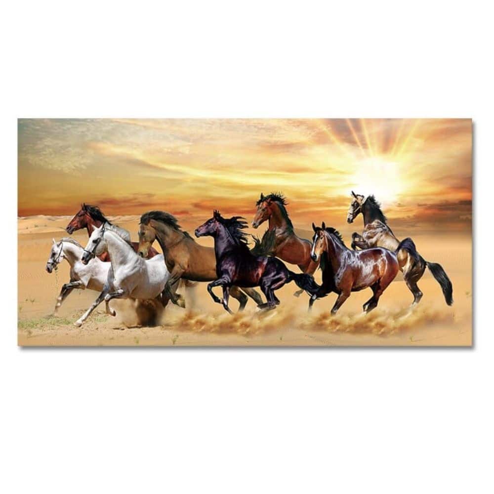 Wild Horses Running at Sunset