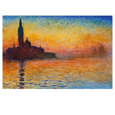 San Giorgio Maggiore at Dusk by Claude Monet Printed on Canvas - Image 2