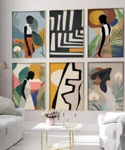 African Women in Shades of Foliage Abstract Art