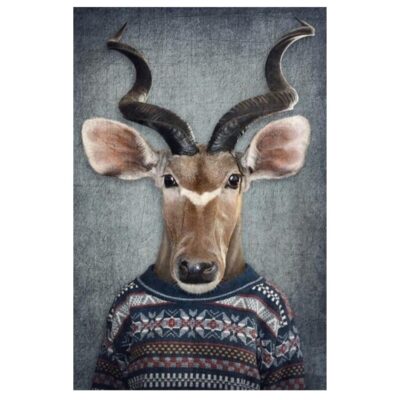 Animals in Human Clothes Paintings on the Wall Printed on Canvas - Image 5