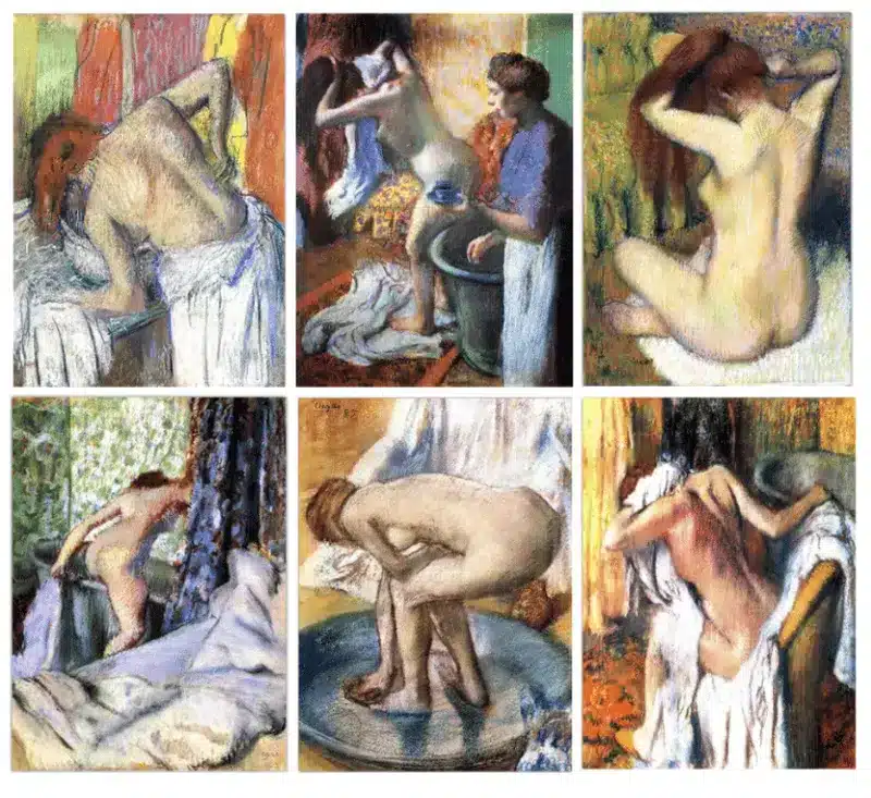 Bathing Girls Wall Art Paintings by Edgar Degas, Printed on Canvas