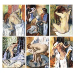 Bathing Girls Wall Art Paintings by Edgar Degas Printed on Canvas
