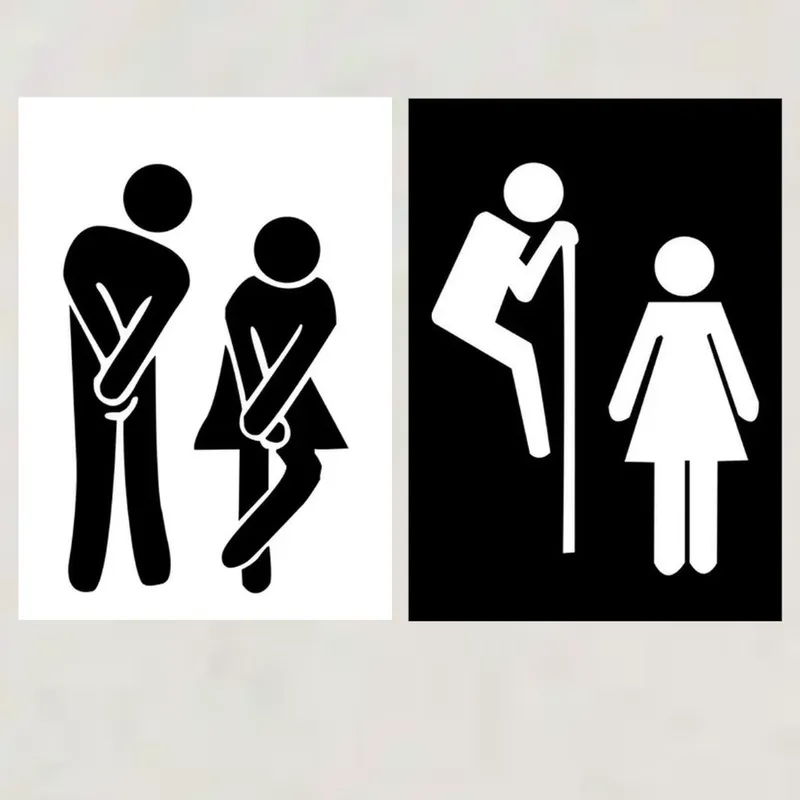 Boy and Girl WC Sign Printed on Canvas