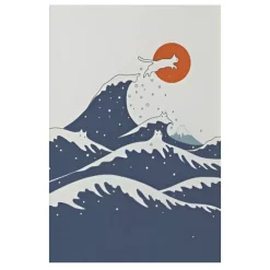 Mountain Landscape and Cat Theme Arts Posters Printed on Canvas - Image 2