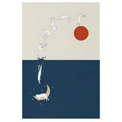 Mountain Landscape and Cat Theme Arts Posters Printed on Canvas - Image 4