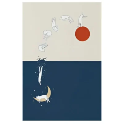 Mountain Landscape and Cat Theme Arts Posters Printed on Canvas - Image 4