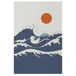Mountain Landscape and Cat Theme Arts Posters Printed on Canvas - Image 5