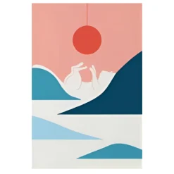 Mountain Landscape and Cat Theme Arts Posters Printed on Canvas - Image 6