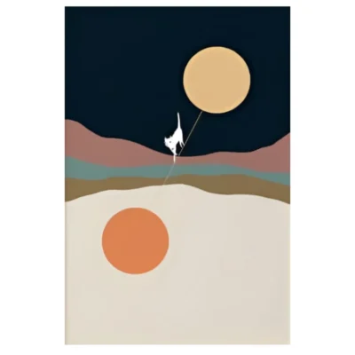 Mountain Landscape and Cat Theme Arts Posters Printed on Canvas - Image 8