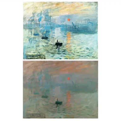 Classical Oil Painting Impression Sunrise by Claude Monet Printed on Canvas