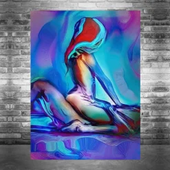 Couple of Lovers in Good Mood Printed on Canvas