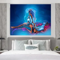 Couple of Lovers in Good Mood Printed on Canvas