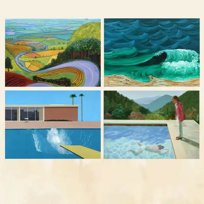 David Hockney A Bigger Splash and Other Paintings Printed on Canvas