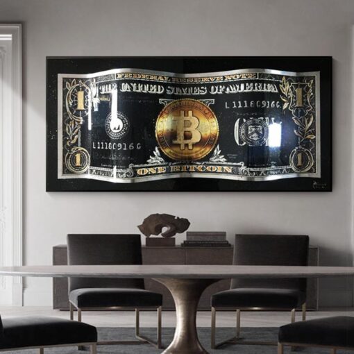 Dollar and Bitcoin Wall Art 1