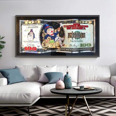 Dollar and Bitcoin Wall Art Painting Printed on Canvas - Image 5