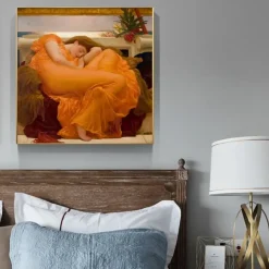 Flaming June by Frederic Leighton Oil Painting Printed on Canvas - Image 3