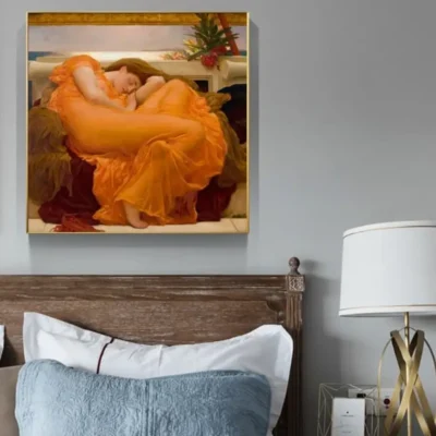 Flaming June by Frederic Leighton Oil Painting Printed on Canvas - Image 3
