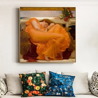 Flaming June by Frederic Leighton Oil Painting Printed on Canvas