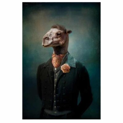Goat Figures In a Suit Classical Paintings Printed on Canvas - Image 2