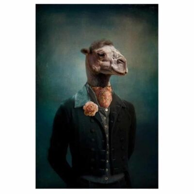 Goat Figures In a Suit Classical Paintings Printed on Canvas - Image 4