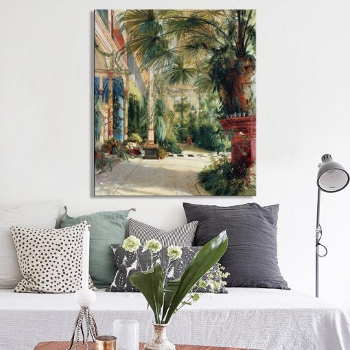 German Carl Blechen Palm House Canvas Paintings Classic Famous Posters and Prints Wall Art Pictures for Living Room Home Decor