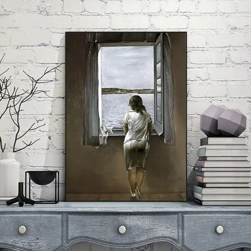 Lookout Woman By Salvador Dali Canvas Painting Nordic Simple Posters and Prints Wall Art Picture for Living Room Home Decoration