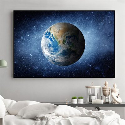 Galaxy Stars Astronaut Planet Hole Space Canvas Painting Universe Earth Meteorite Posters and Prints Wall Picture for Home Decor