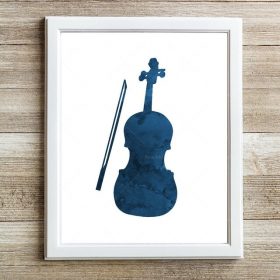 Music Instruments-Treble and Bass Clefs, Art Musical Symbol Painting Printed on Canvas