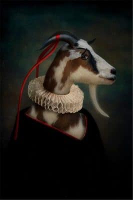 Earl of the Goat Classical Canvas Paintings On the Wall Art Posters And Prints Mr. Goat In a Suit Canvas Picture Home Wall Decor