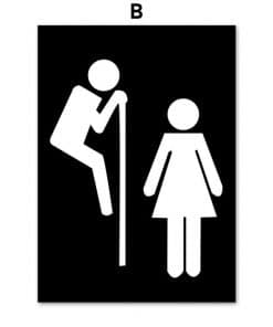 Modern Wall Art of Funny Boy and Girl WC Sign Printed on Canvas