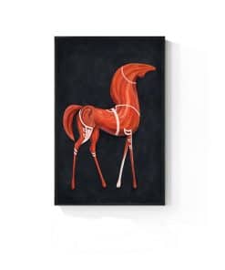 Abstract Canvas Painting Horse Art Black Orange Poster Fashion Wall Art Prints Posters Pictures for Living Room Art Canvas Decor